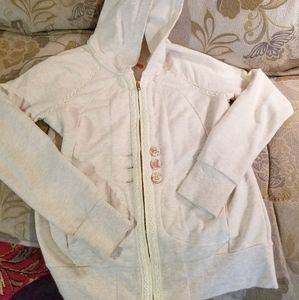 Lace Embellished Sweatshirt Hoodie